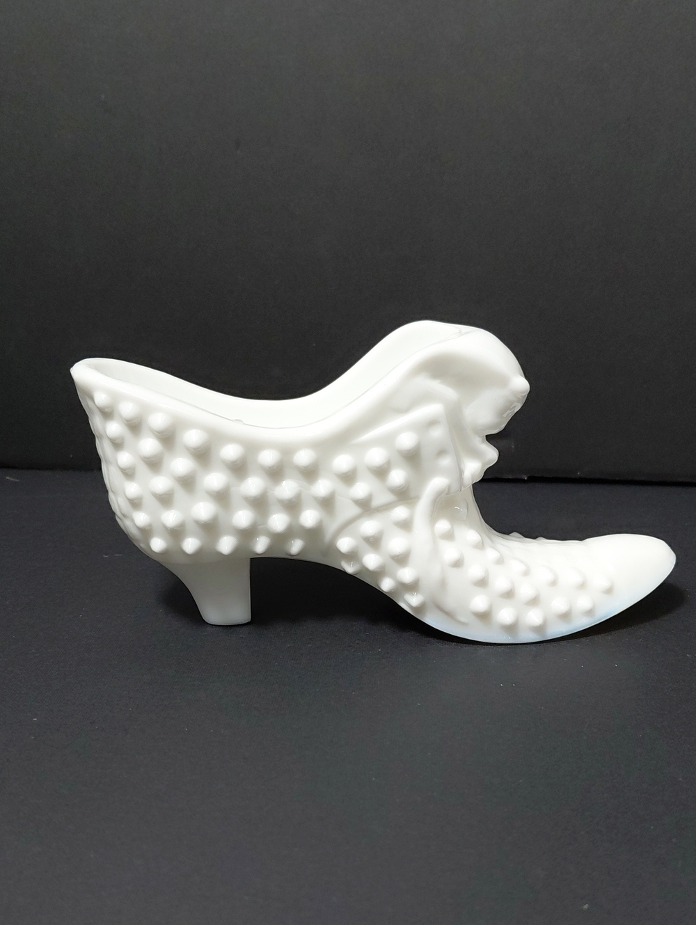 Fenton Hobnail Milk Glass Shoe - Vintage
